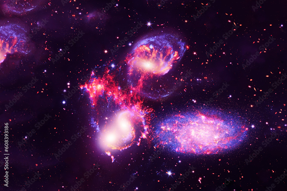 Beautiful space, distant galaxies. Elements of this image furnishing NASA.