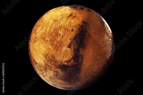 Planet Mars on a dark background. Elements of this image furnishing NASA.