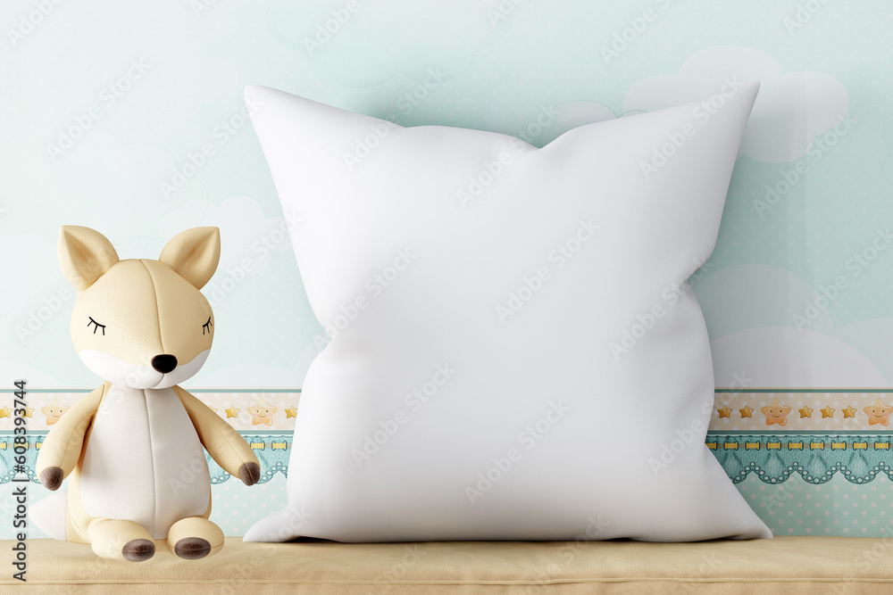 Fototapeta premium mockup pillow kids in style boho 