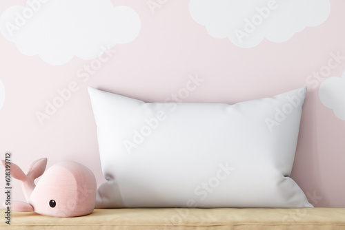 mockup pillow kids in style boho	 photo
