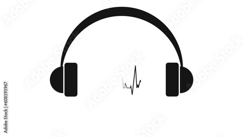 ASMR concept. Dark headphones with pulsating music for enjoyment. Enjoying whispers, sounds or music. Sleep and relaxation therapy.