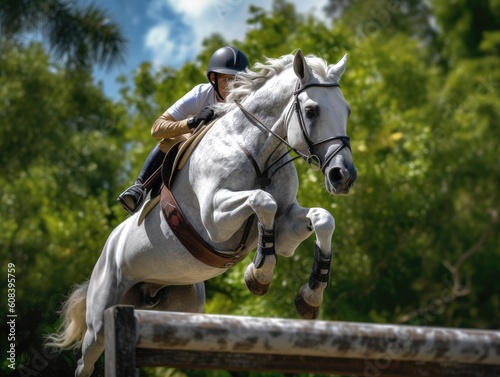 Horse jumping. Show Jumping. Equestrian Sports. Horse riding. © radekcho