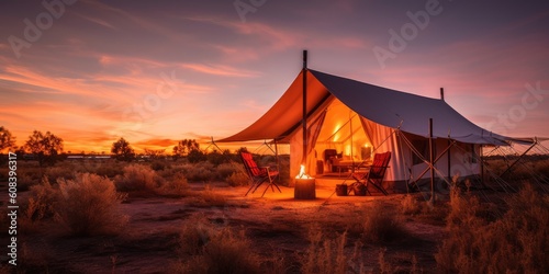 Glamping. Luxury glamorous camping. Glamping in the beautiful countryside.