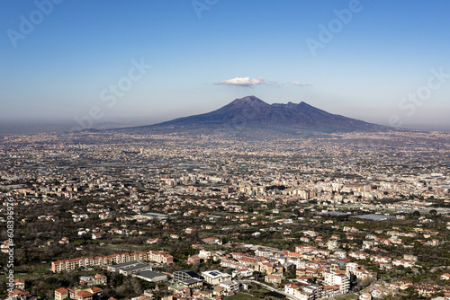 view of Vesuvius from monti Lattari