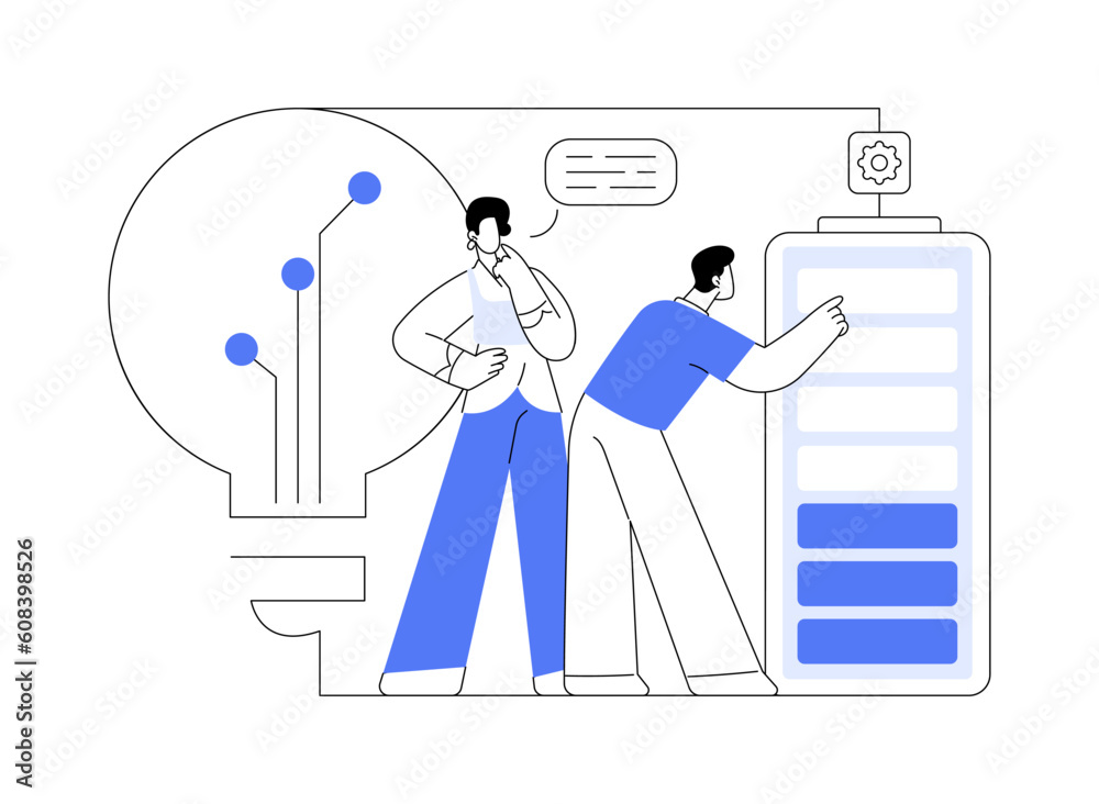 Innovative battery technology abstract concept vector illustration. Innovative battery technology abstract concept vector illustration.