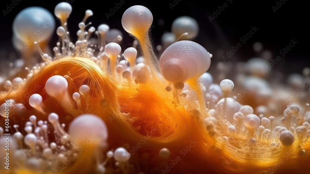 Captivating Super Macro: Absorption of Soap Foam. Generative AI Captivating Super Macro: Absorption of Soap Foam. Generative AI