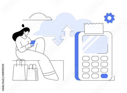Cloud POS abstract concept vector illustration.