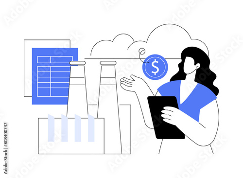 Carbon tax credit abstract concept vector illustration.