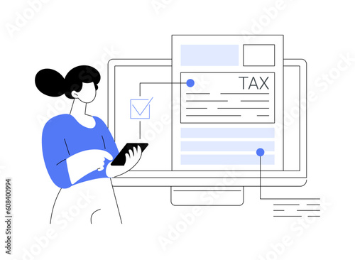 Electronic tax filing abstract concept vector illustration.