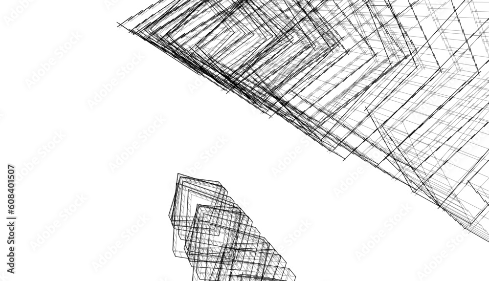 Modern architecture building 3d rendering Modern architecture building 3d rendering