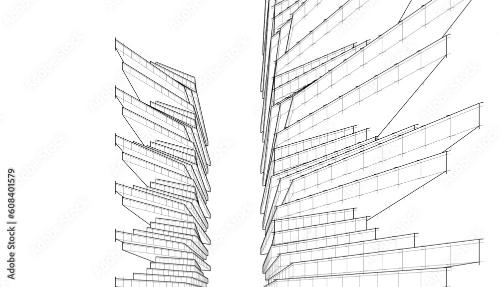 Obraz premium Modern architecture building 3d rendering