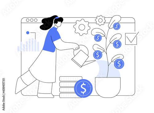 Business growth abstract concept vector illustration.