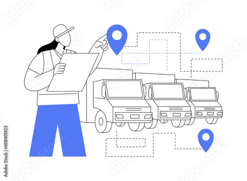 Truck platooning abstract concept vector illustration. © Visual Generation