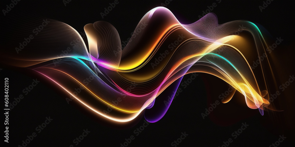 Obraz premium Schöner digitaler Hintergrund für Webdesign und Drucksachen mit Wellenformen und bunten Farben, ai generativ