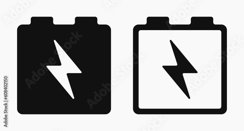 battery power accumulator line shape icon vector flat illustration photo