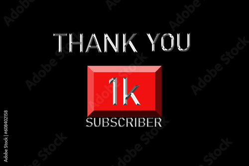 Thank you subscriber , 1 k online social group, happy banner celebrate, Vector illustration