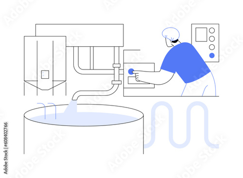 Milk pasteurization abstract concept vector illustration.