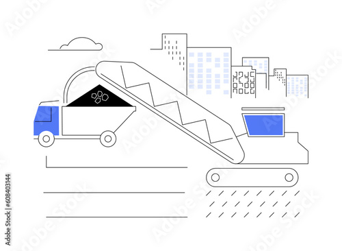 Removal of old asphalt abstract concept vector illustration.