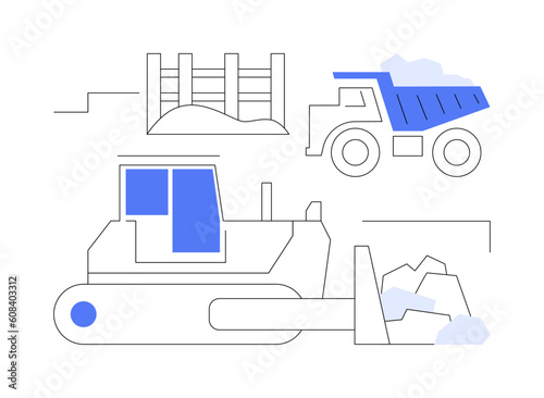Construction waste handling abstract concept vector illustration.