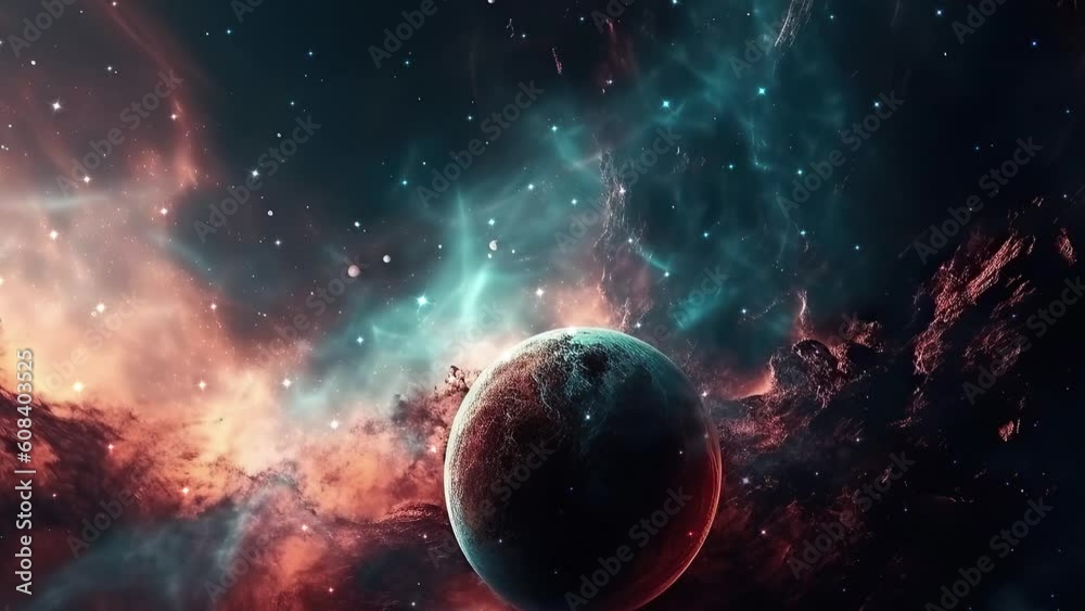 Galaxy and Nebula. Abstract space background. Endless universe with stars and galaxies in outer space. Cosmos art. Motion design.