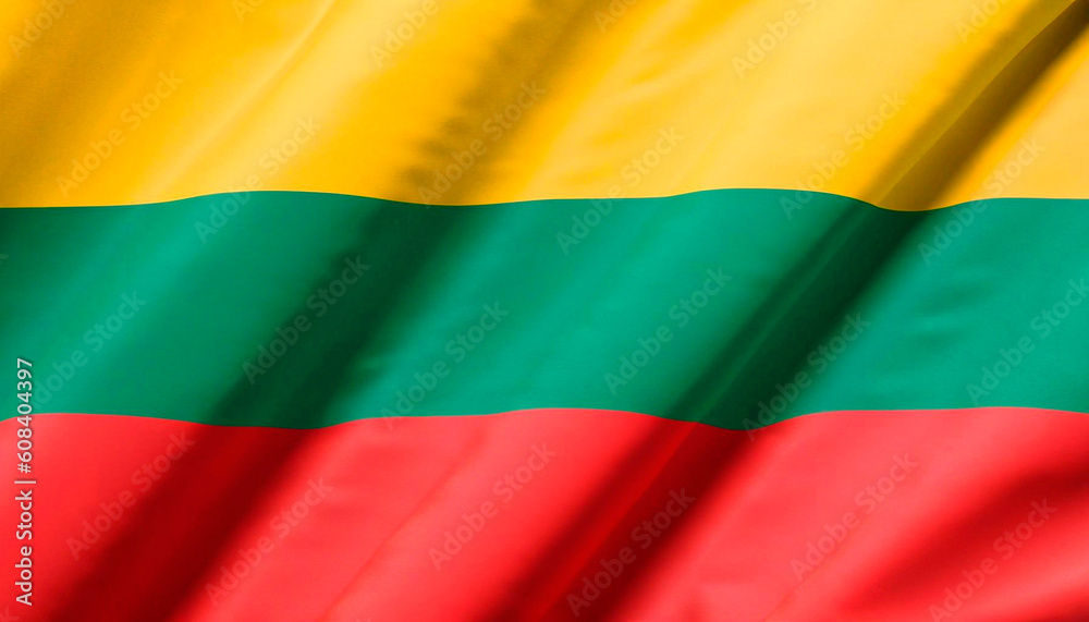 Flag of Lithuania with folds Flag of Lithuania with folds