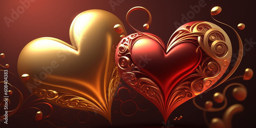 Sch  ne Gru  karte mit Herz Design Hintergrundmotiv f  r Muttertag und Valentinstag f  r verliebte Paare  ai generativ 