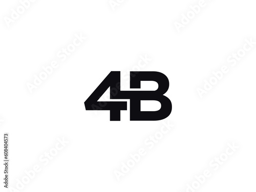 4B Letter Logo Designs, Alphabet 4b Number Logo Monogram photo