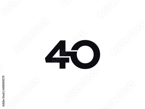 Obraz na plátně 4O Letter Logo Designs, Alphabet 4o Number Logo Monogram