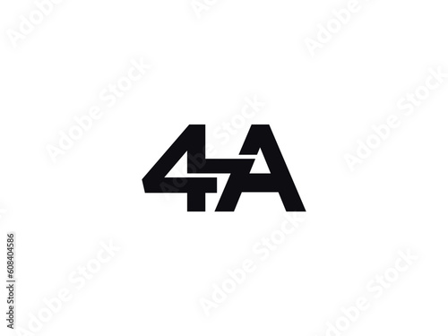 4A Letter Logo Designs, Alphabet 4a Number Logo Monogram