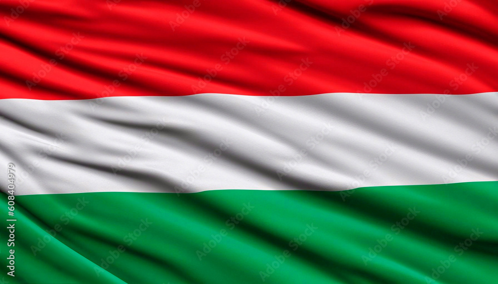 Hungary flag with folds