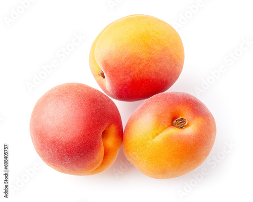 Apricots. Fresh apricot fruits still life of ripe fresh fruits. Fruits isolated on white background