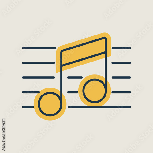 Stave and music notes vector icon