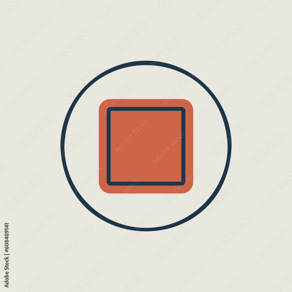 Stop button flat vector icon Stop button flat vector icon