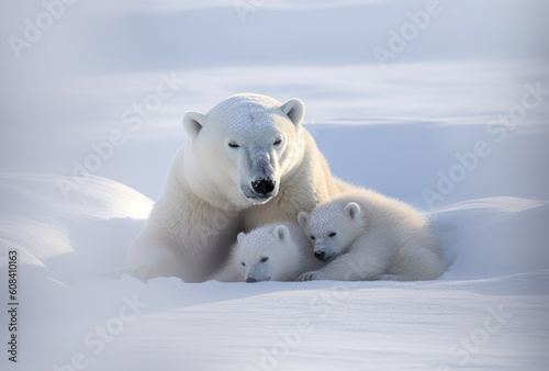 Polar bear Mam and cubs 1