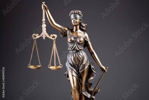 a statue of lady justice holding a scale Generative AI