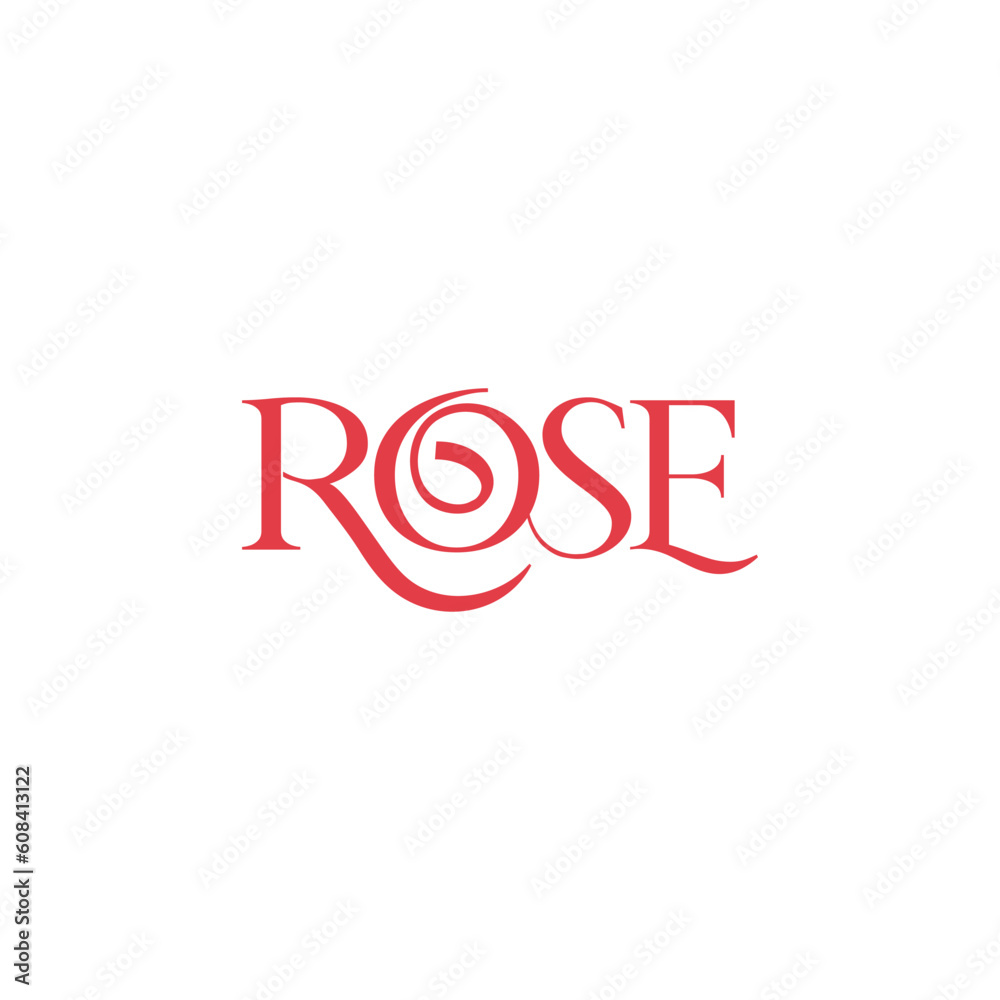 Rose typography text alphabet logo design Rose typography text alphabet logo design