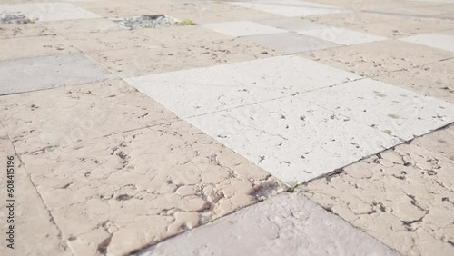 Street with ancient Italian tiles
