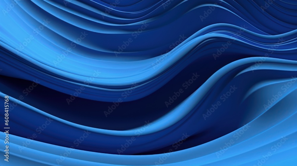 Vector blue abstract background with realistic waves and lines. Generative AI Vector blue abstract background with realistic waves and lines. Generative AI