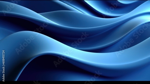 Vector blue abstract background with realistic waves and lines. Generative AI