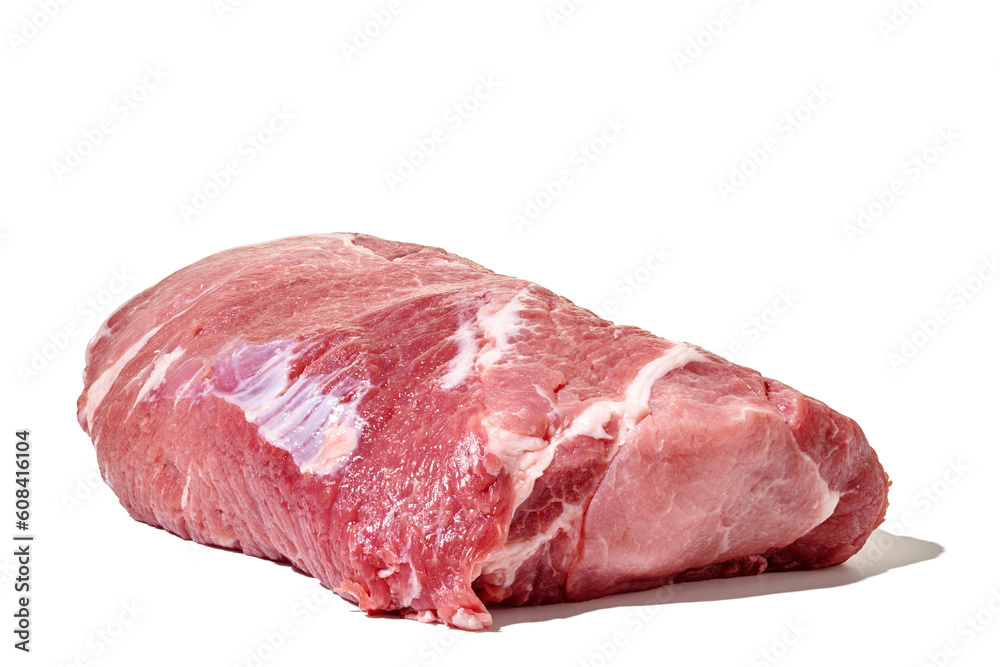 Fresh raw pork neck isolated on white background Fresh raw pork neck isolated on white background
