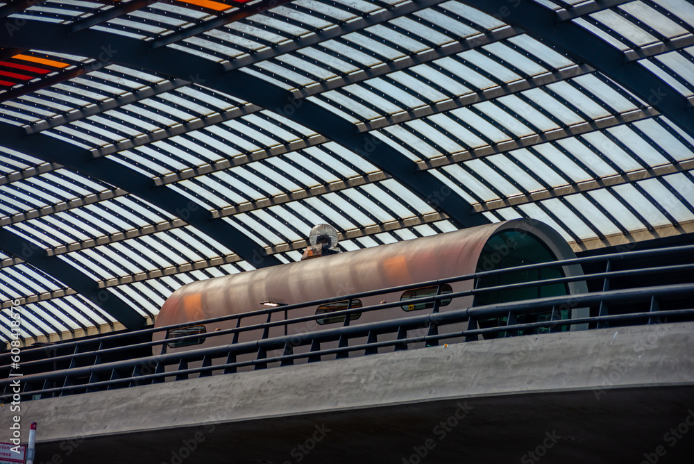 Naklejka premium Bus terminal on the Amsterdam Central station, Amsterdam, Netherlands