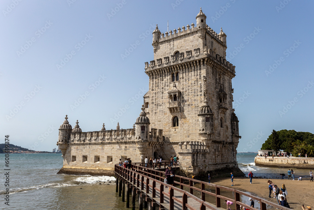 The Belem tower on a summer day in Lisbon