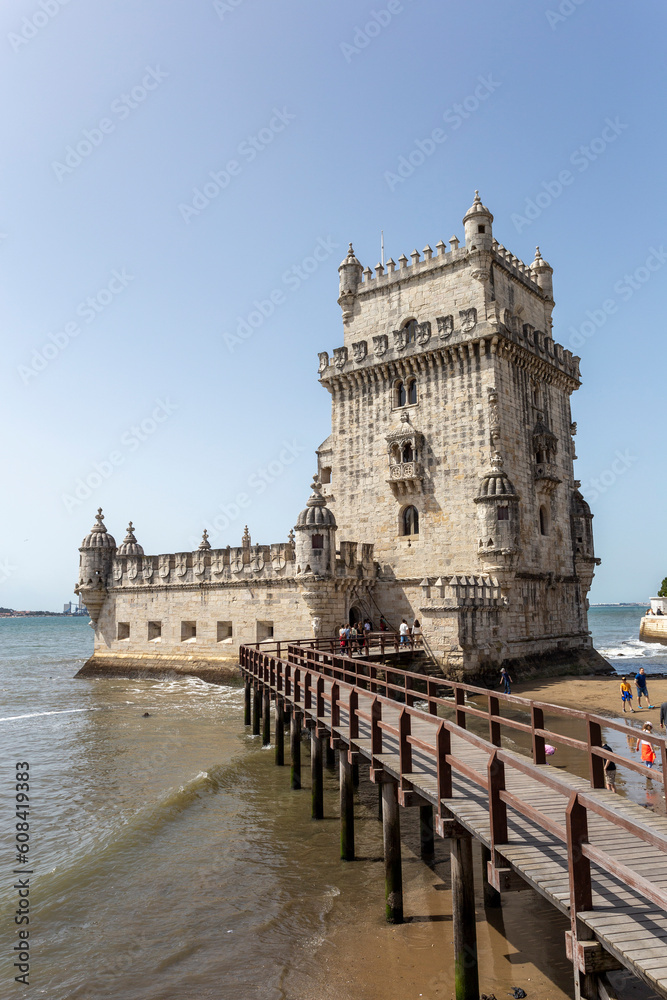 The Belem tower on a summer day in Lisbon