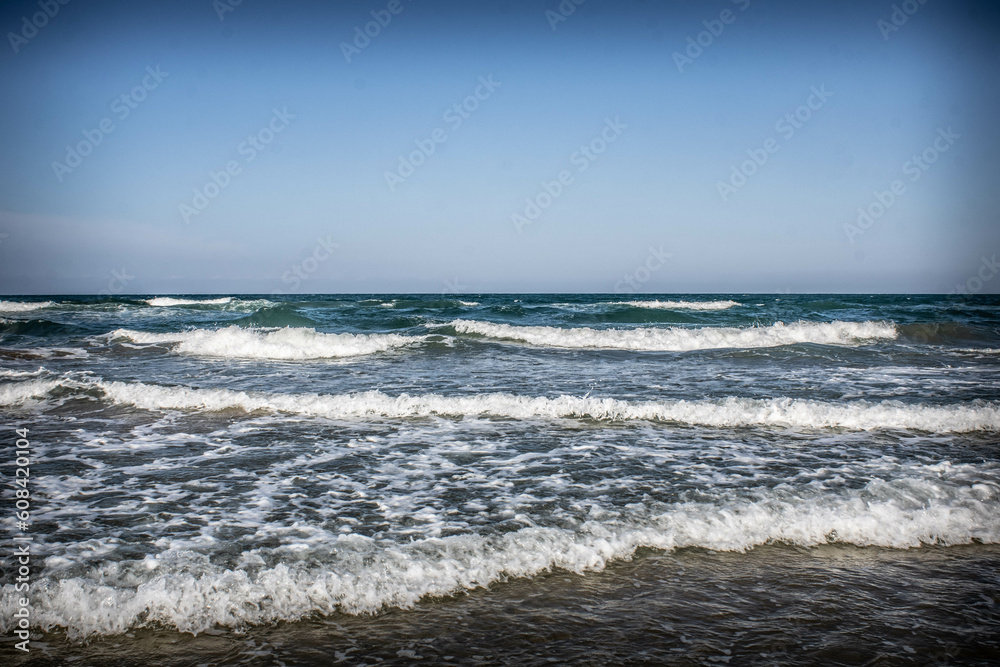Waves of the beach of gandia Waves of the beach of gandia