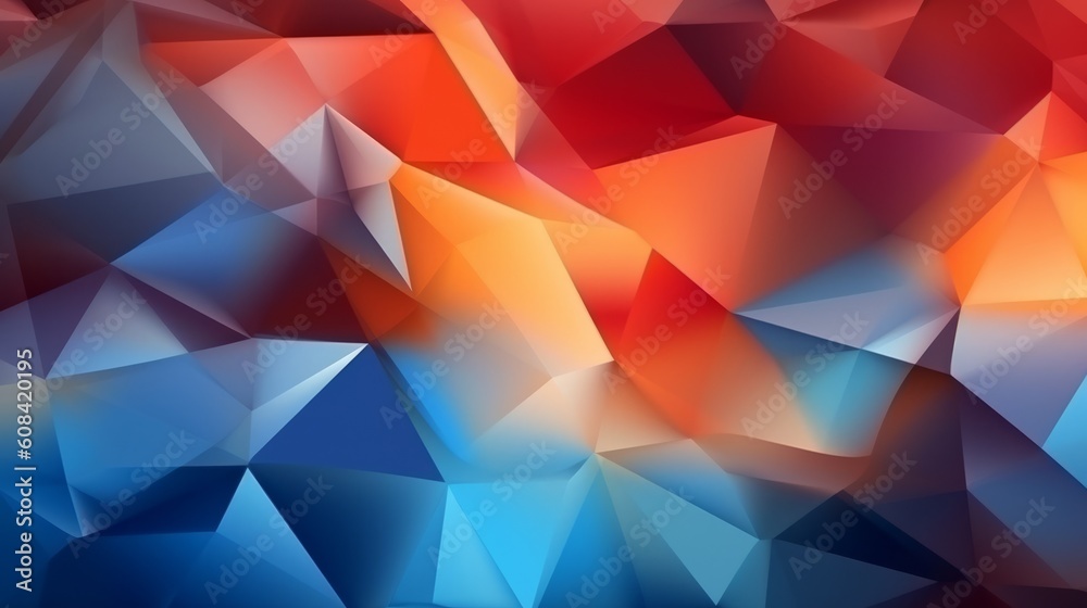 A vibrant triangle-filled abstract background. Generative ai
