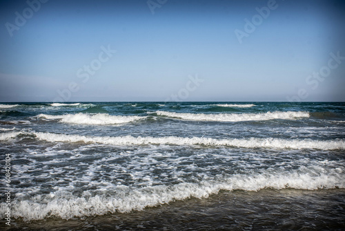 Fototapeta Naklejka Na Ścianę i Meble -  Waves of the beach of gandia