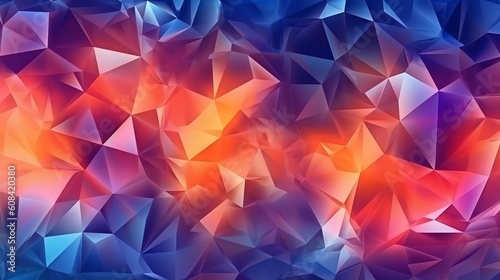 A vibrant abstract background with triangular shapes. Generative ai