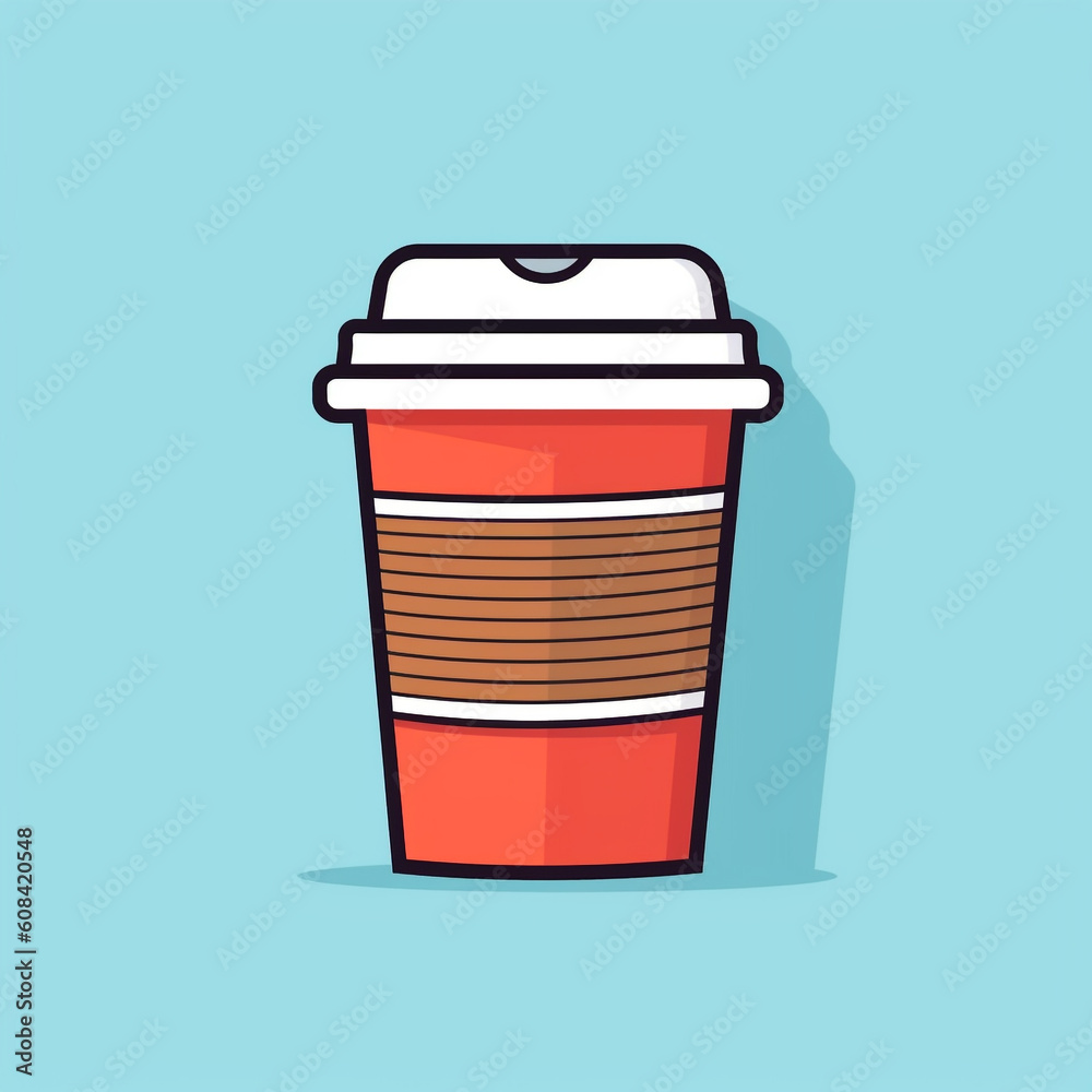 paper coffee cup as illustration of coffee take out, Created using generative AI tools. paper coffee cup as illustration of coffee take out, Created using generative AI tools.