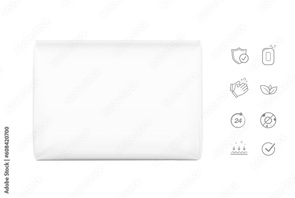 Realistic wrap pack mockup. Vector illustration isolated on white background. Easy to use for presentation your product, idea, design. EPS10. Realistic wrap pack mockup. Vector illustration isolated on white background. Easy to use for presentation your product, idea, design. EPS10.
