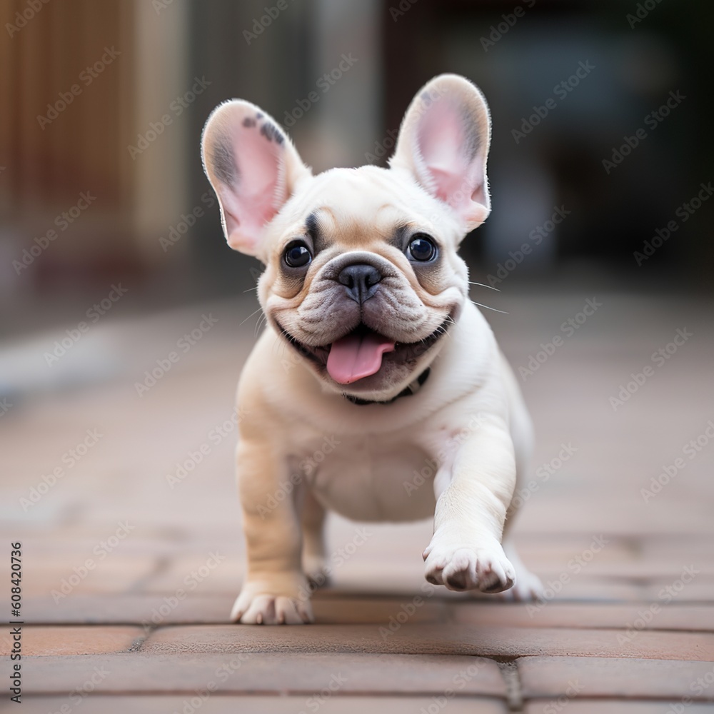Adorable French Bulldog Pup with Playful Expression